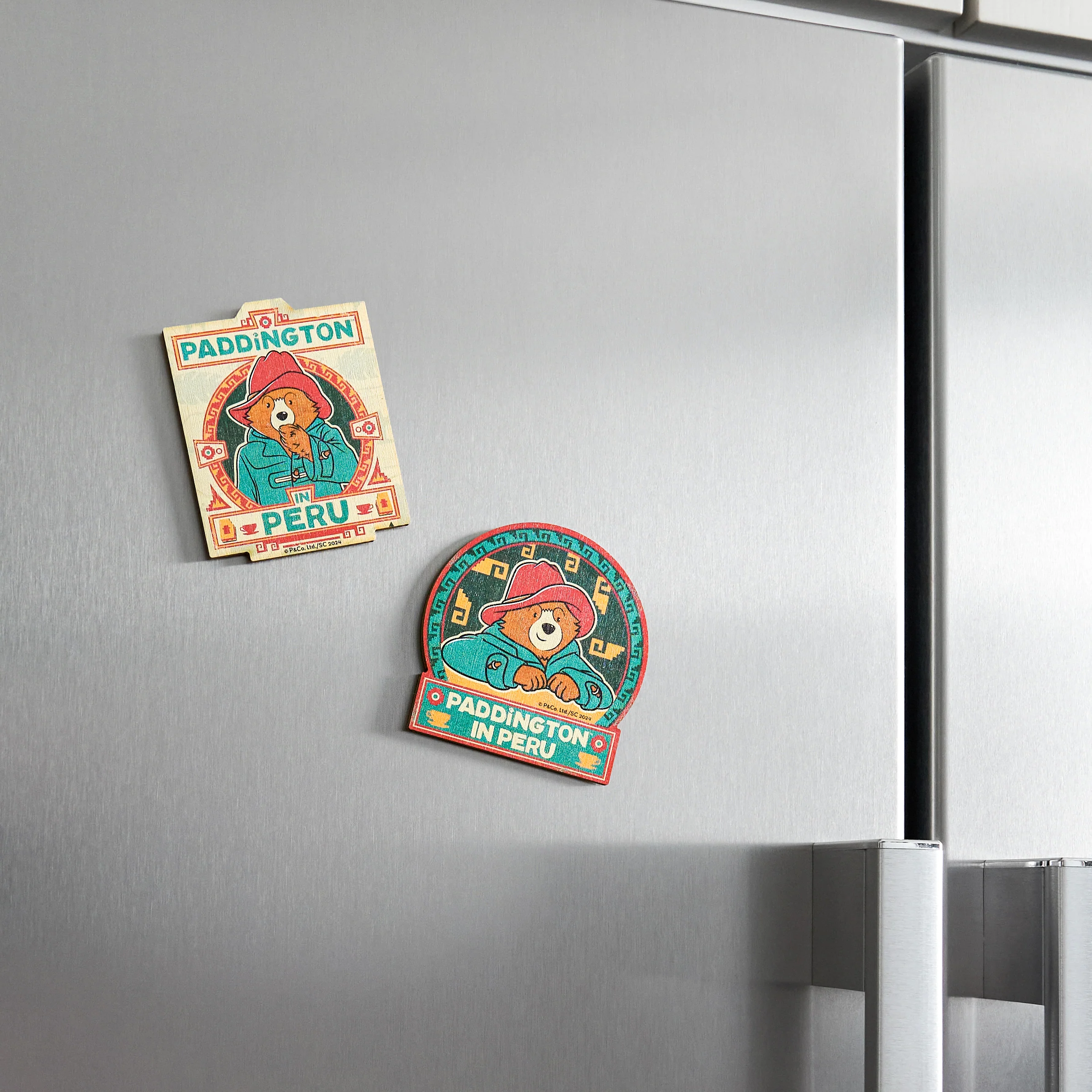 Paddington in Peru Wooden Square Magnet - Image 4